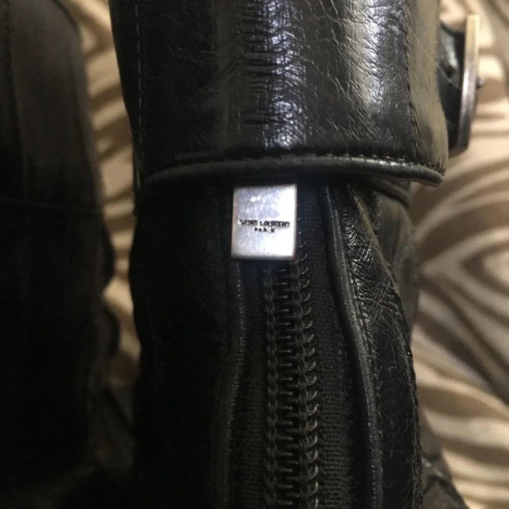 SAINT LAURENT Miles 30 Zip Eel Skin Boots - Picture 6 of 10